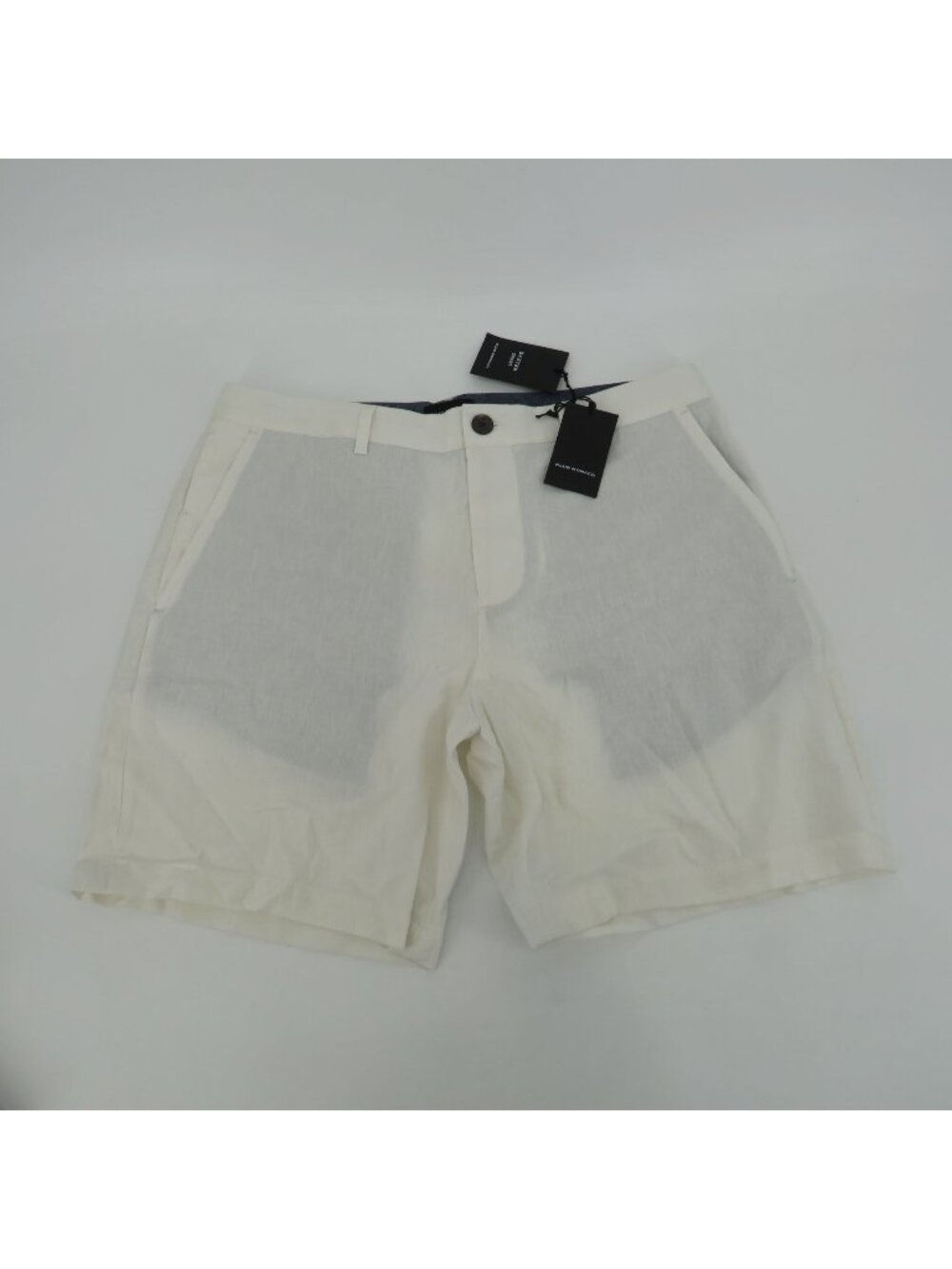 Club Monaco Baxter Fit Chambray Linen Blend Cream Shorts Size 31 New $89.50